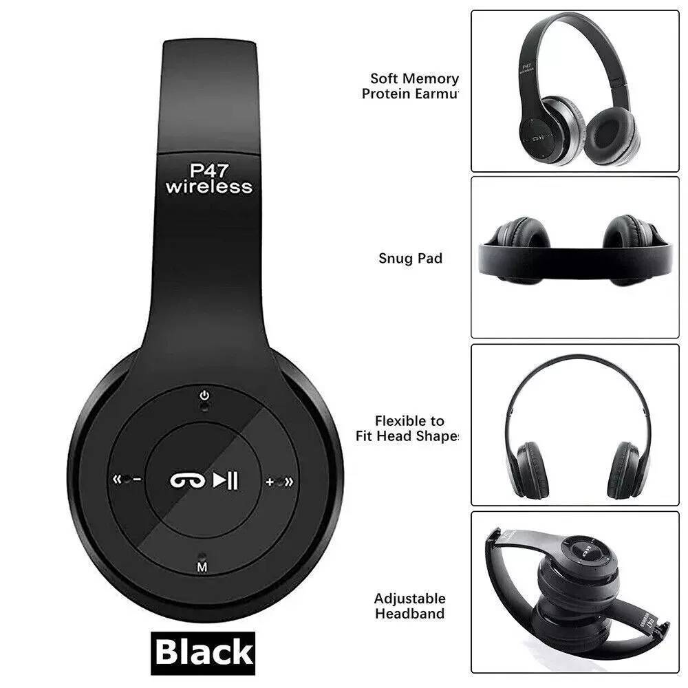 Foldable Wireless Bluetooth Stereo FM Over Ear Headphones 5.0 EDR