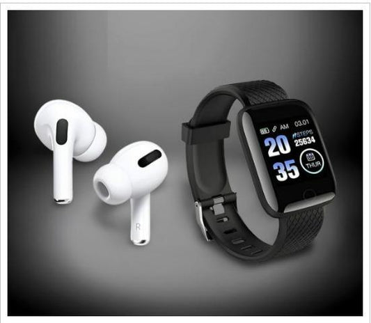 Combo Of Truly Headset with Mic, & Bluetooth D116 Smart Watch with Heart Rate Monitor and Other Features