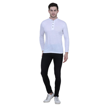 Cotton Blend Solid Full Sleeves T-Shirt