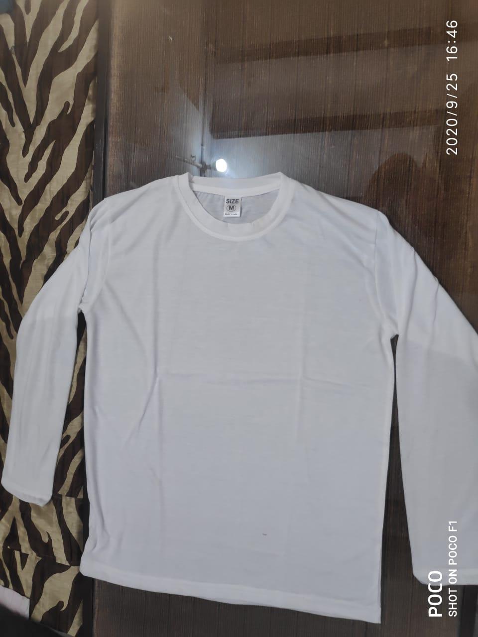 Cotton Blend Solid Full Sleeves T-Shirt