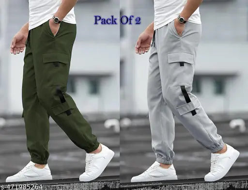 UNICO WESTONE Men's Cargo Track Pants - Pack of 2 | Stylish, Comfortable & Quality Assured