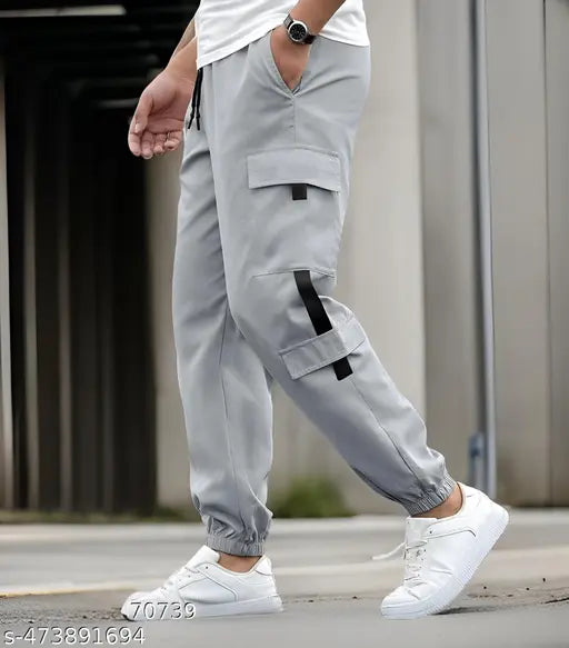 Men's Stylish Lycra Cargo Joggers | Trendy Gym & Casual Track Pants