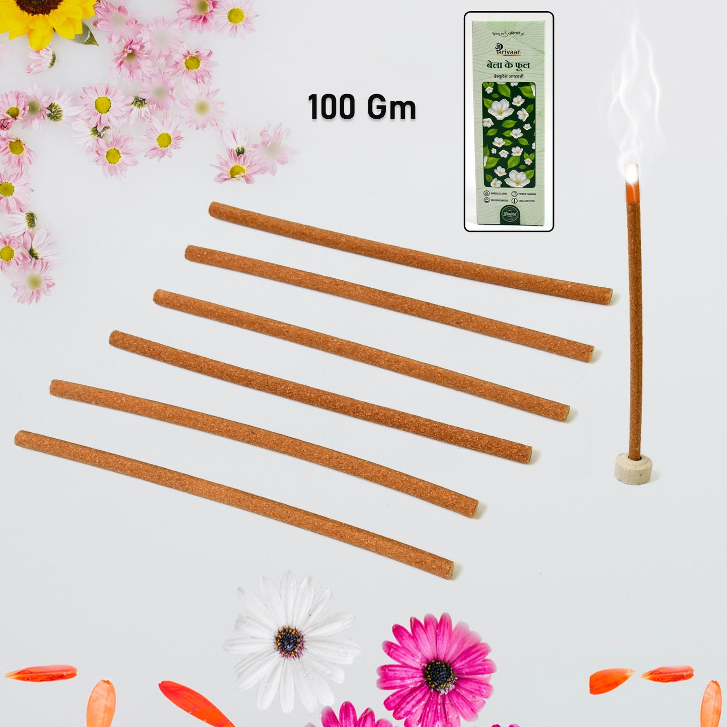 Bela Ke Phool Premium Incense Sticks  Agarbatti (100 Gm  With Stand For Stick)